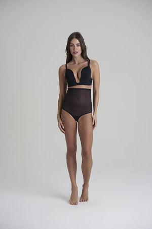 ByeBra - Forming Tulle Shapewear Mid Support Forming Tulle High Waist Thong Black