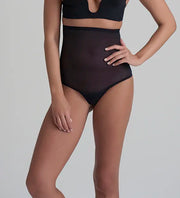 ByeBra - Forming Tulle Shapewear Mid Support Forming Tulle High Waist Thong Black