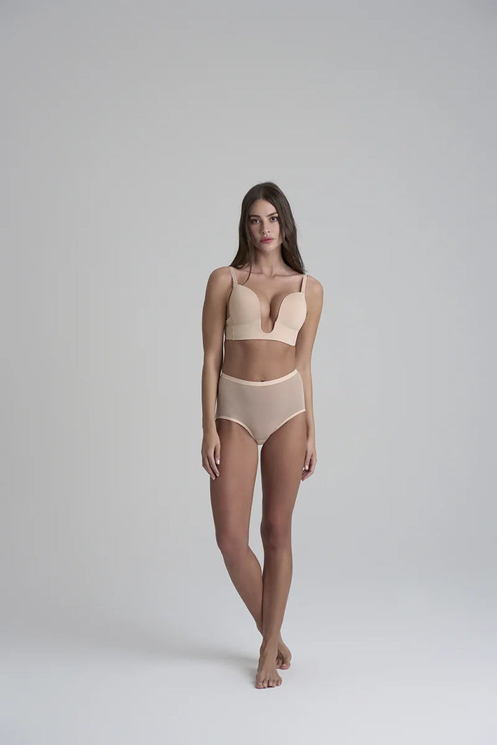 ByeBra - Forming Tulle Shapewear Mid Support Forming Tulle Mid Waist Brief Beige