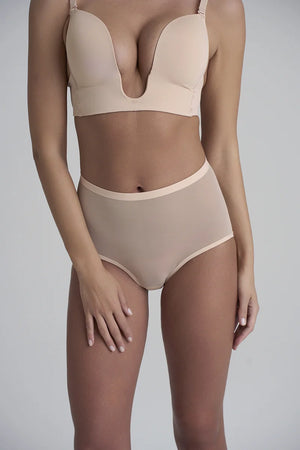 ByeBra - Forming Tulle Shapewear Mid Support Forming Tulle Mid Waist Brief Beige