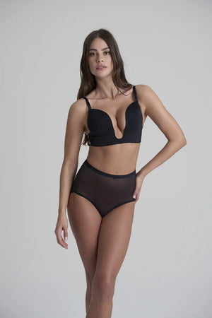 ByeBra - Forming Tulle Shapewear Mid Support Forming Tulle Mid Waist Brief Black