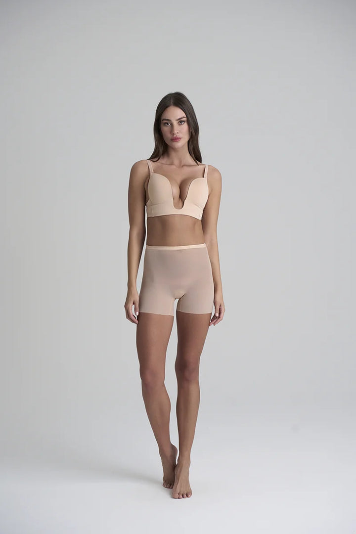 ByeBra - Forming Tulle Shapewear Mid Support Forming Tulle Shorty Beige