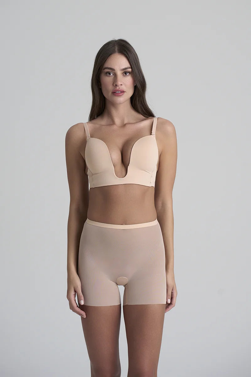ByeBra - Forming Tulle Shapewear Mid Support Forming Tulle Shorty Beige