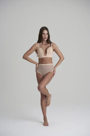 ByeBra - Forming Tulle Shapewear Mid Support Forming Tulle Mid Waist Thong Beige