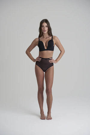 ByeBra - Forming Tulle Shapewear Mid Support Forming Tulle Mid Waist Thong Black