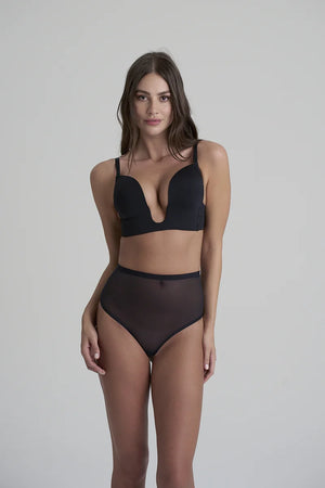 ByeBra - Forming Tulle Shapewear Mid Support Forming Tulle Mid Waist Thong Black