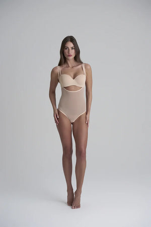 ByeBra - Forming Tulle Shapewear Mid Support Forming Tulle Bodysuit Beige