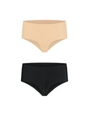 ByeBra - Bum Lifts & Underwear 2- Pack Invisible High Brief Beige & Black