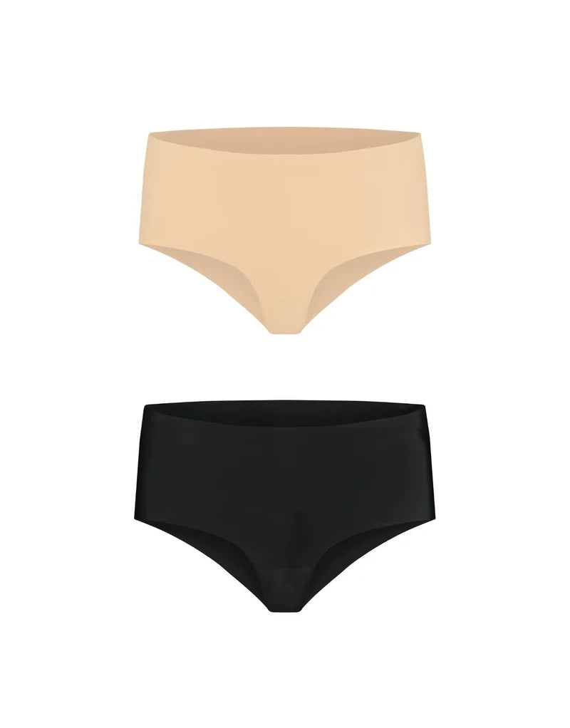 ByeBra - Bum Lifts & Underwear 2- Pack Invisible High Brief Beige & Black