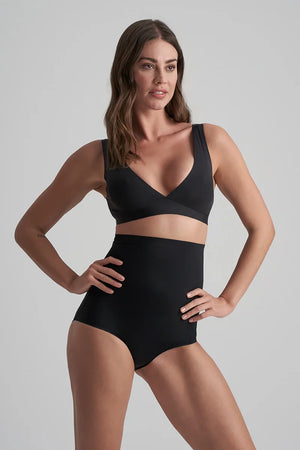 ByeBra - Invisible Shapewear Light Support Invisible High Waist Brief Black