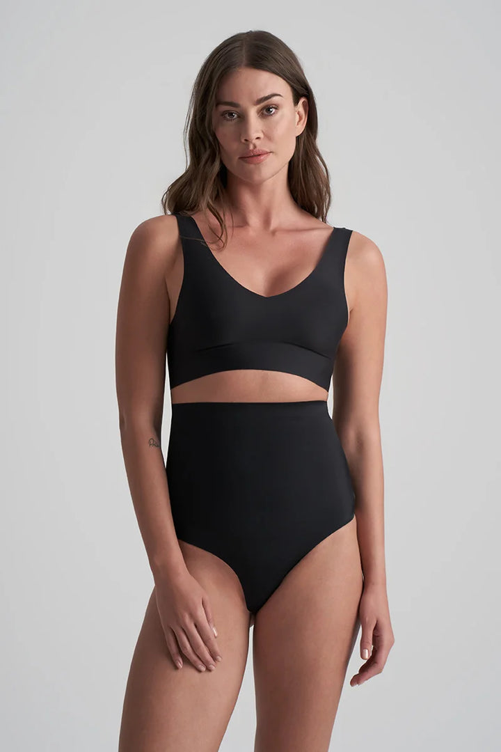 ByeBra - Invisible Shapewear Light Support Invisible High Waist Thong Black