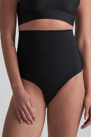 ByeBra - Invisible Shapewear Light Support Invisible High Waist Thong Black