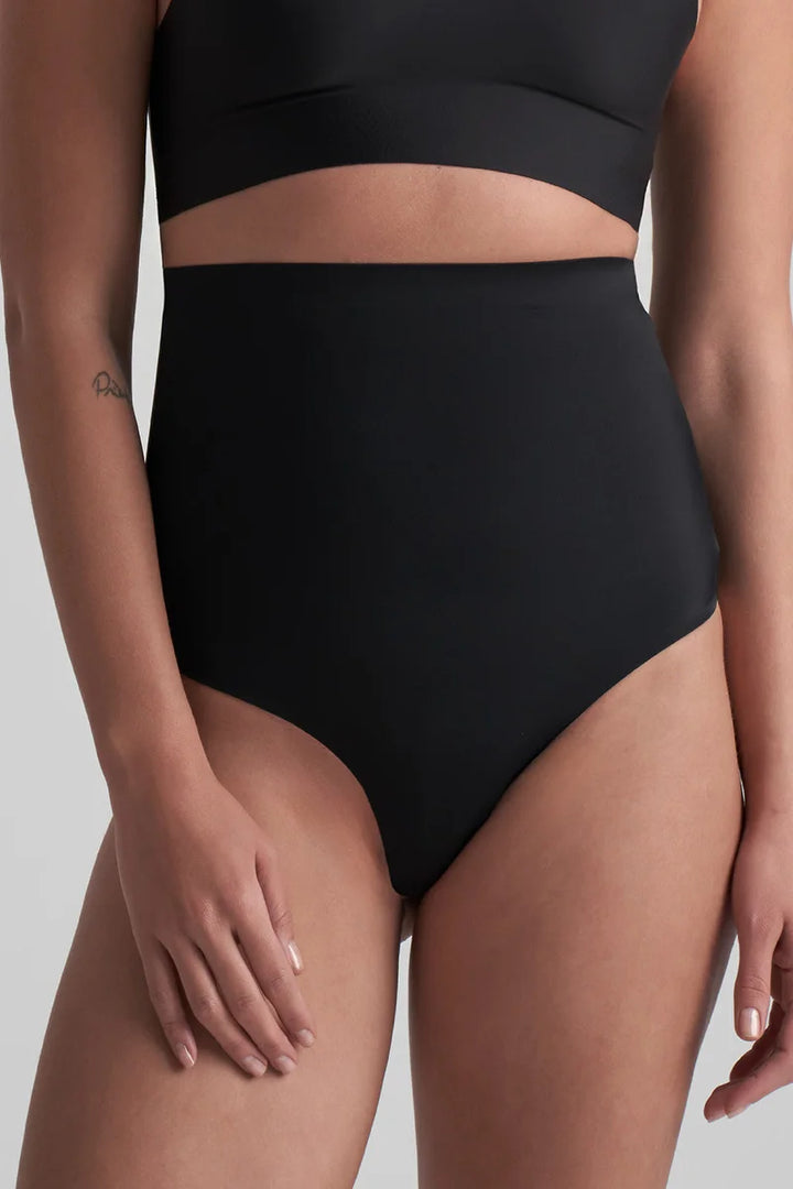 ByeBra - Invisible Shapewear Light Support Invisible High Waist Thong Black