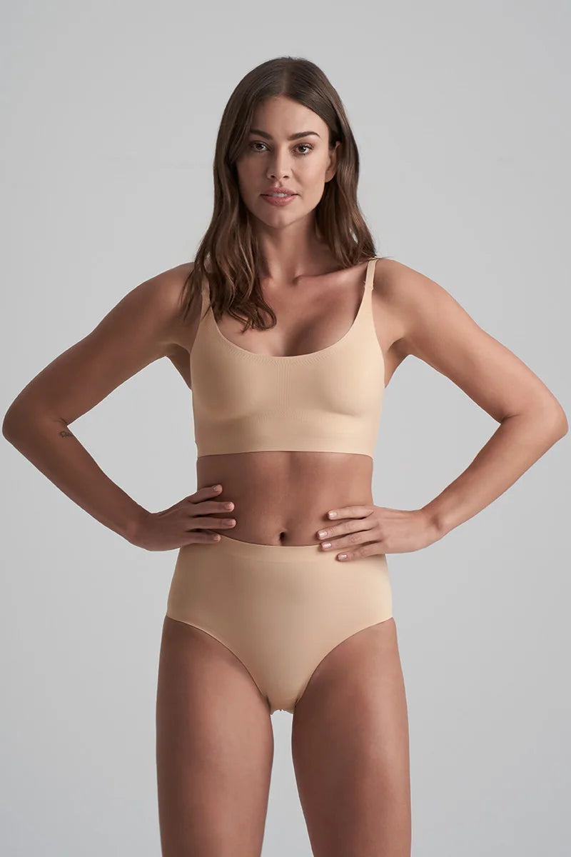 ByeBra - Invisible Shapewear Light Support Invisible Mid Waist Brief Beige