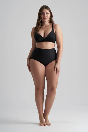ByeBra - Invisible Shapewear Light Support Invisible Mid Waist Brief Black