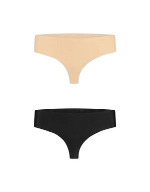 ByeBra - Bum Lifts & Underwear 2- Pack Invisible Thong Beige & Black