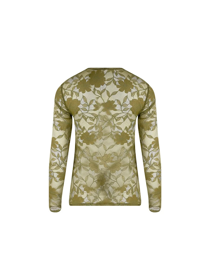 Antigel by Lise Charmel - Dentelle Rebelle Long Sleeved Top Vert Mousse