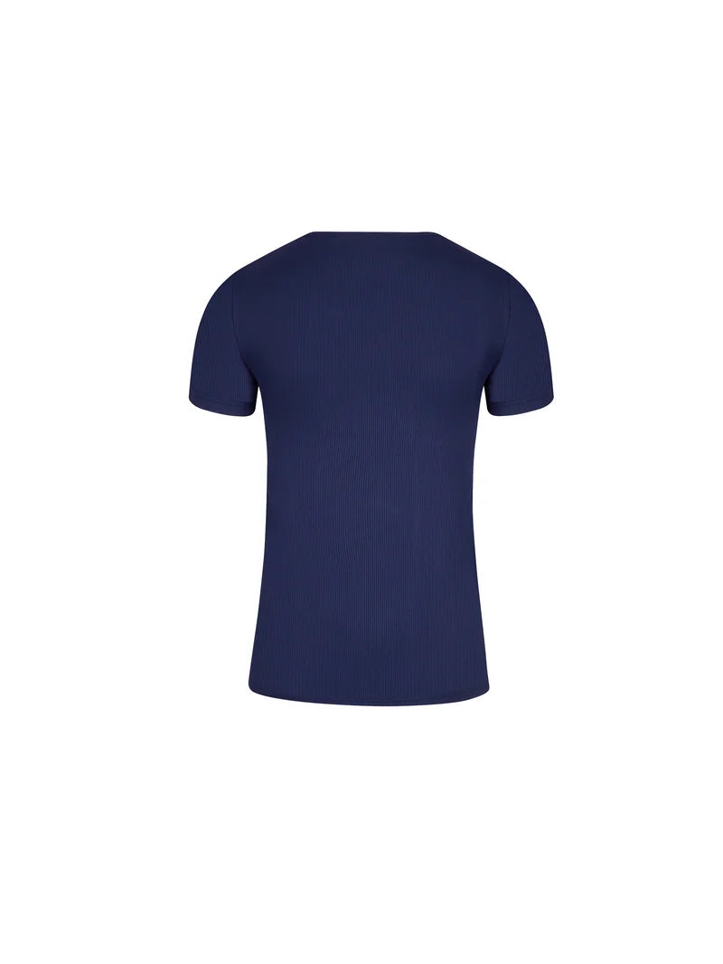 Antigel by Lise Charmel - En Mode Yoga Short-Sleeved Top Bleu Yoga