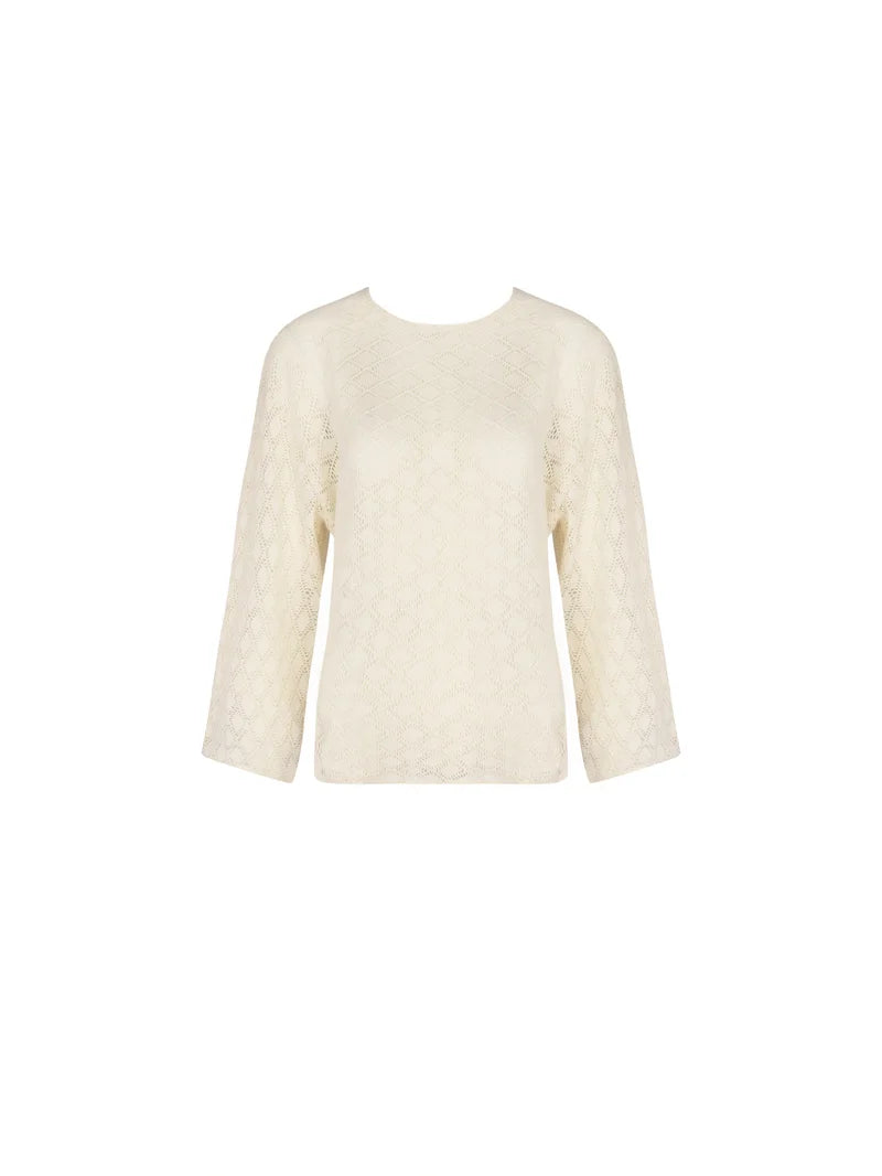 Antigel by Lise Charmel - Crochet Seventies Long Sleeved Top Chanvre