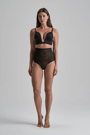 ByeBra - Lacy Shapewear Lacy High Waist Shaping Brief Black