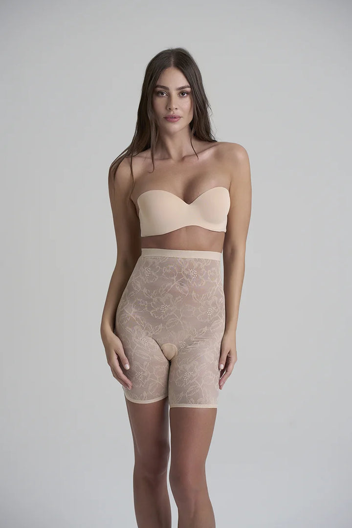 ByeBra - Lacy Shapewear Lacy High Waist Shaping Short Beige