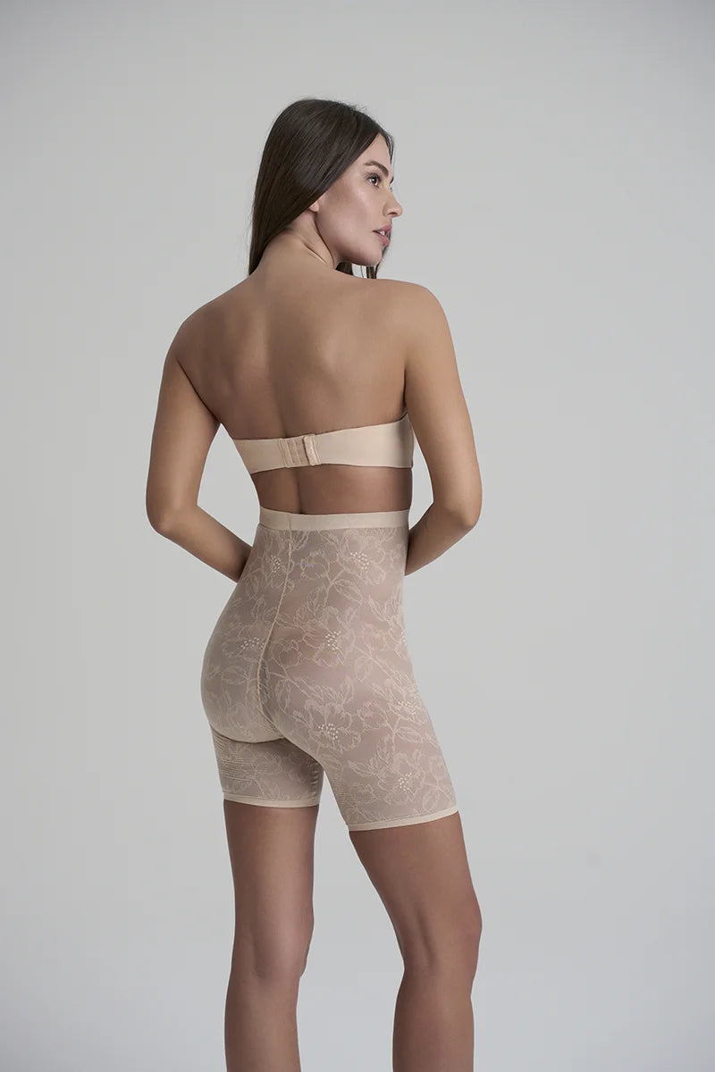 ByeBra - Lacy Shapewear Lacy High Waist Shaping Short Beige