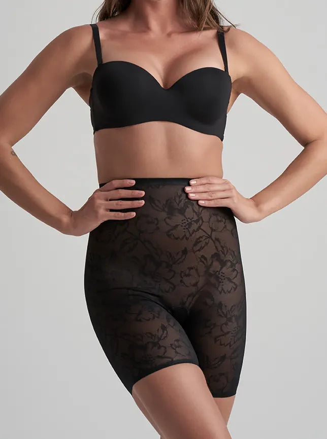 ByeBra - Lacy Shapewear Lacy High Waist Shaping Short Black