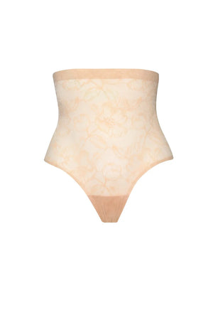 ByeBra - Lacy Shapewear Lacy High Waist Shaping Thong Beige