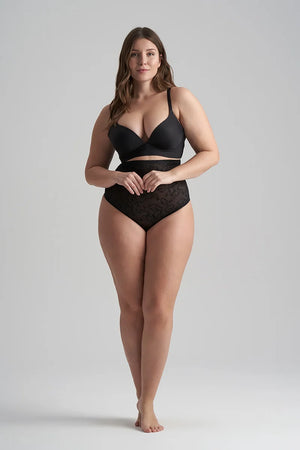 ByeBra - Lacy Shapewear Lacy High Waist Shaping Thong Black