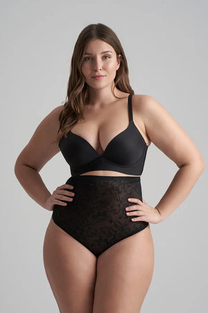 ByeBra - Lacy Shapewear Lacy High Waist Shaping Thong Black