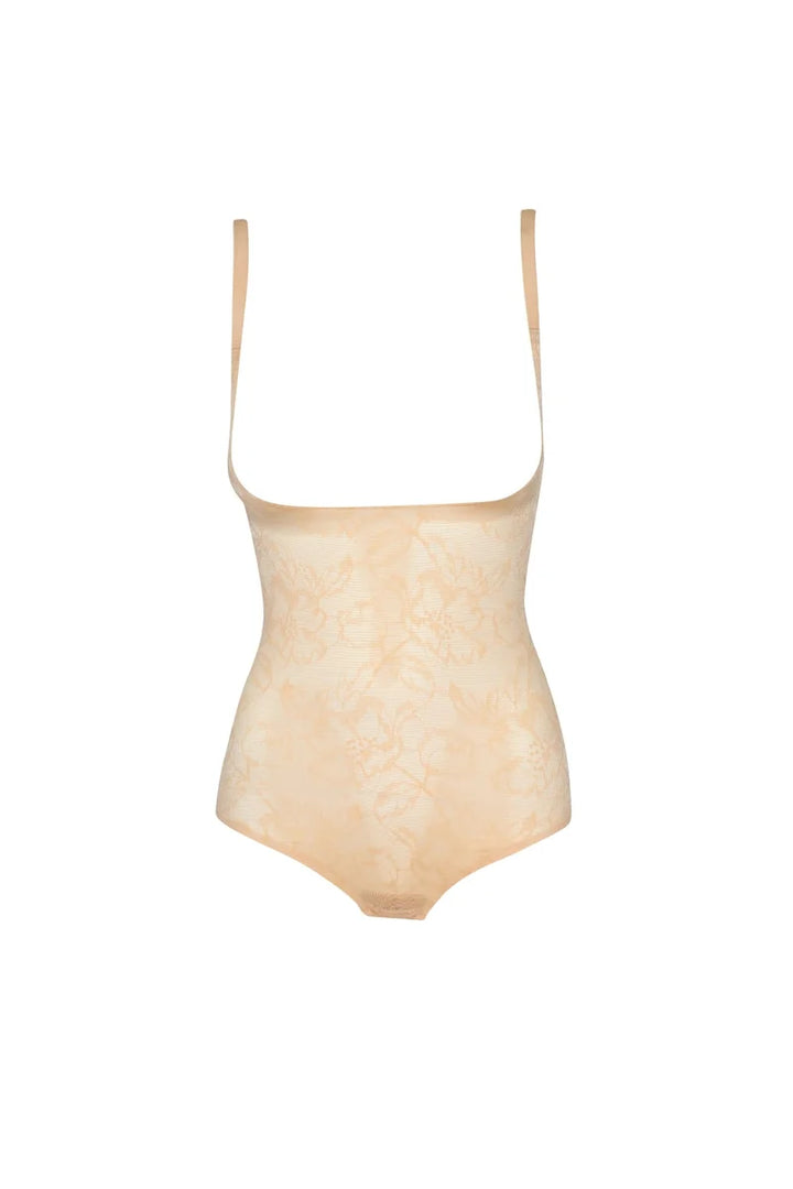 ByeBra - Lacy Shapewear Lacy Open Bust Bodysuit Beige
