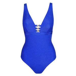 Marie Jo Swimwear - Emly Plunge Swimsuit Wireless Electric Blue