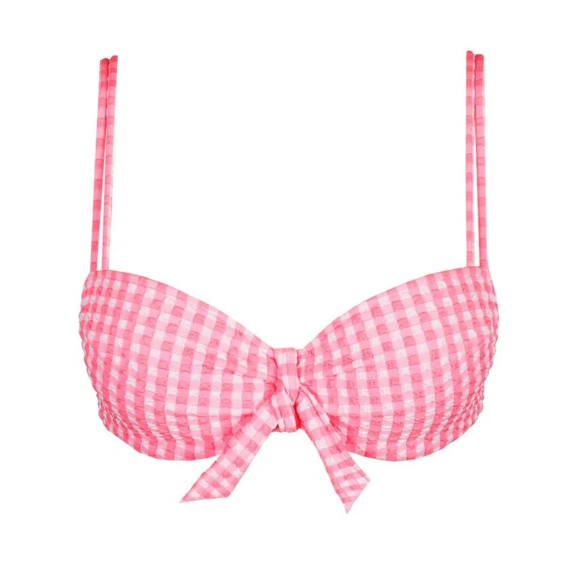 Marie Jo Swimwear - Mary Lynn Padded Balcony Bikini Top Rose Gingham