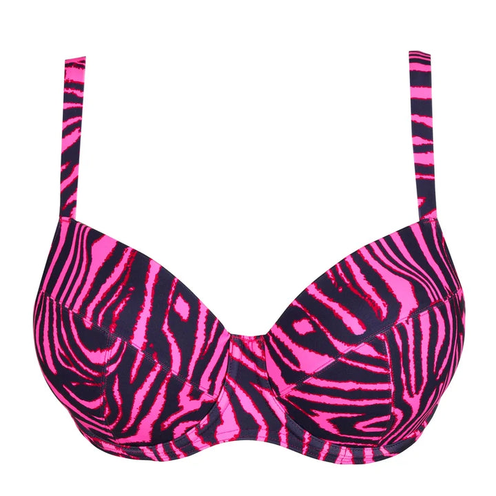 PrimaDonna Swimwear - Malabo Padded Balcony Bikini Top Hot Pink Zebra