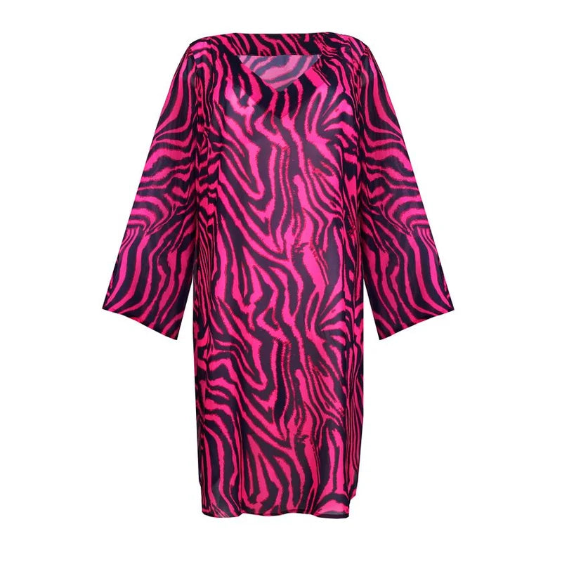PrimaDonna Swimwear - Malabo Swimwear Kaftan Hot Pink Zebra