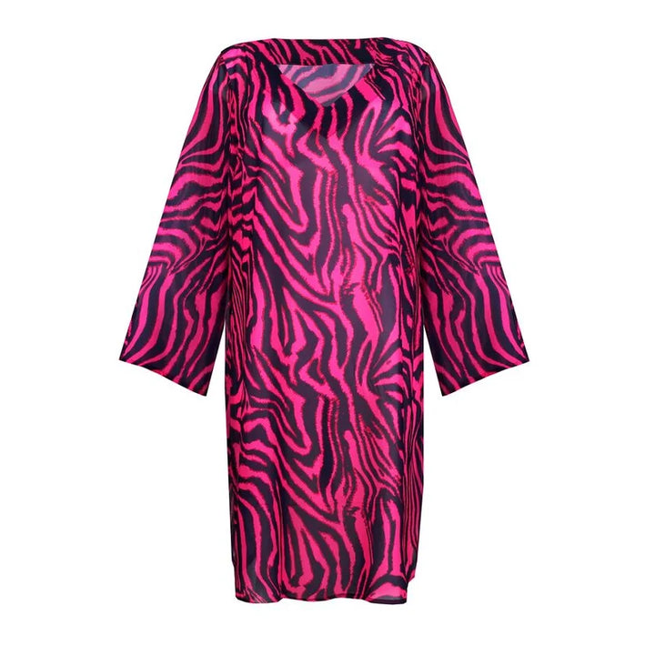 PrimaDonna Swimwear - Malabo Swimwear Kaftan Hot Pink Zebra