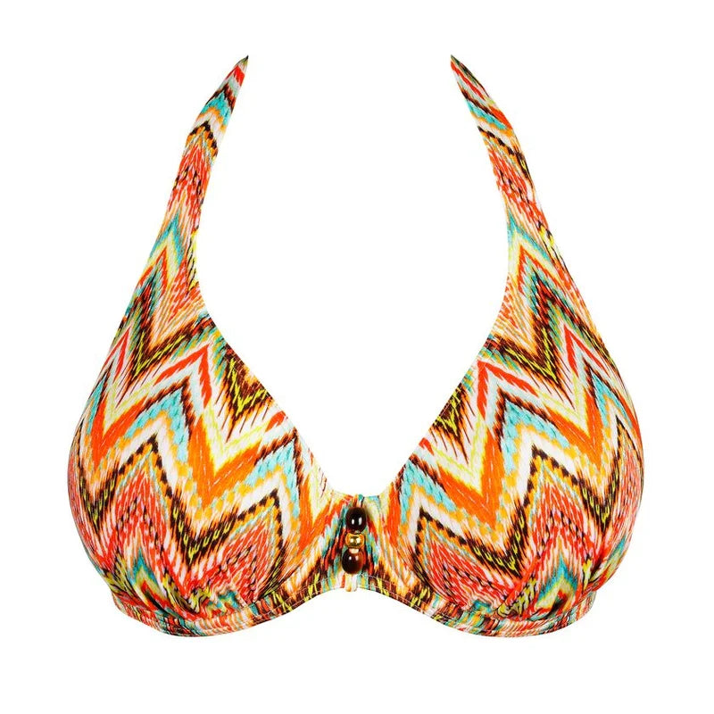 PrimaDonna Swimwear - Tubou Half Padded Plunge Bikini Top Ikat Summer