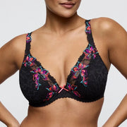 PrimaDonna - Miyara Half Padded Plunge Bra Floral Eclipse