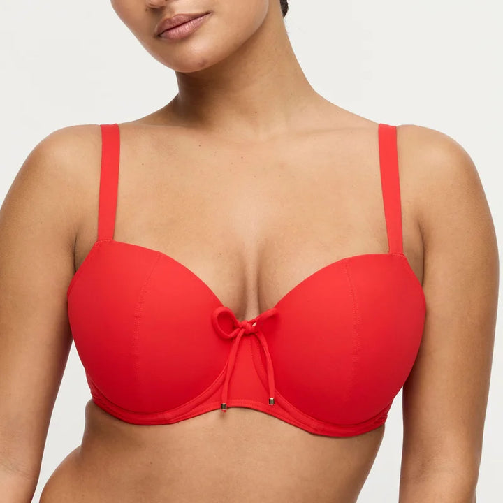 PrimaDonna Swimwear - Aswan Padded Balcony Bikini Top Fiesta Red