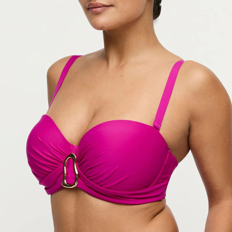 PrimaDonna Swimwear - Uvita Padded Strapless Bikini Top Deep Magenta