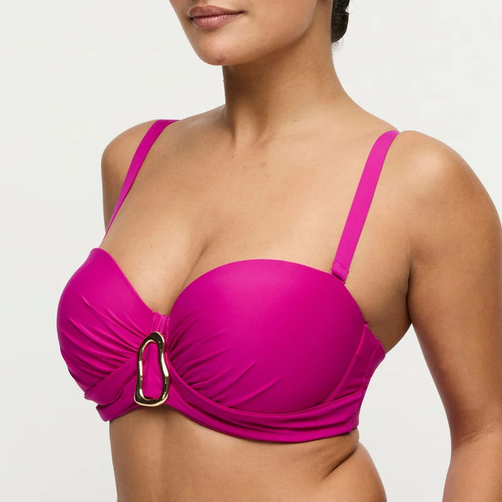 PrimaDonna Swimwear - Uvita Padded Strapless Bikini Top Deep Magenta