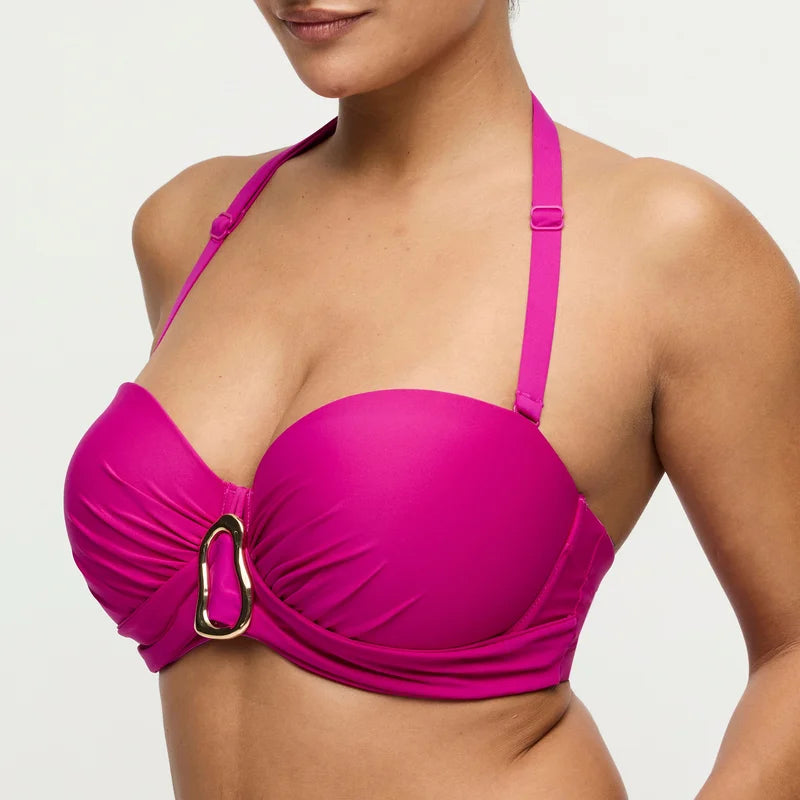 PrimaDonna Swimwear - Uvita Padded Strapless Bikini Top Deep Magenta