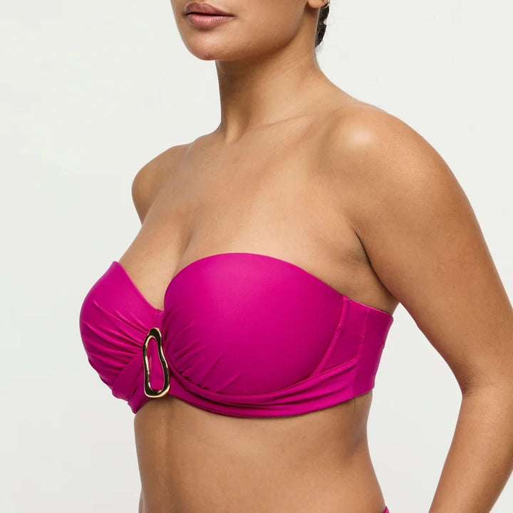 PrimaDonna Swimwear - Uvita Padded Strapless Bikini Top Deep Magenta