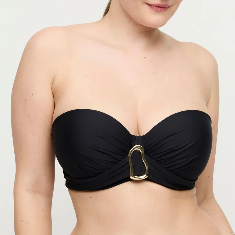 PrimaDonna Swimwear - Uvita Padded Strapless Bikini Top Black