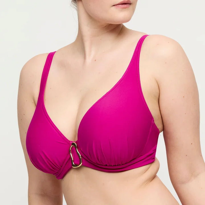 PrimaDonna Swimwear - Uvita Padded Plunge Bikini Top Deep Magenta