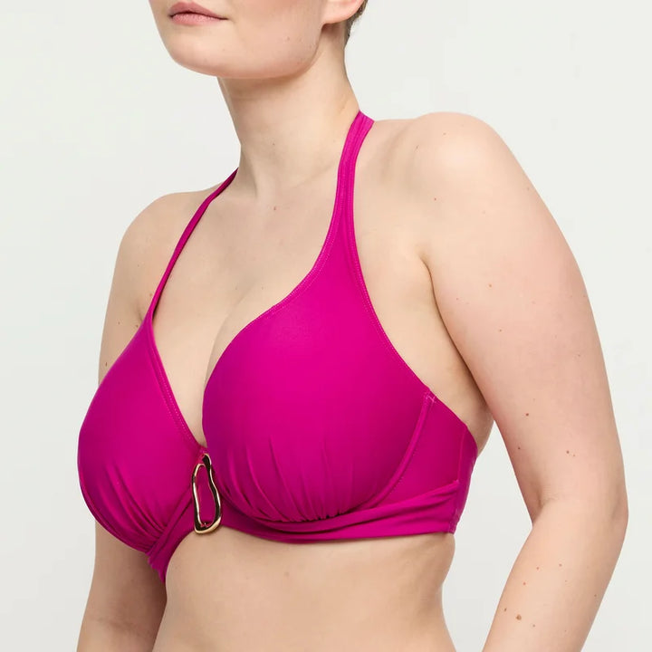 PrimaDonna Swimwear - Uvita Padded Plunge Bikini Top Deep Magenta