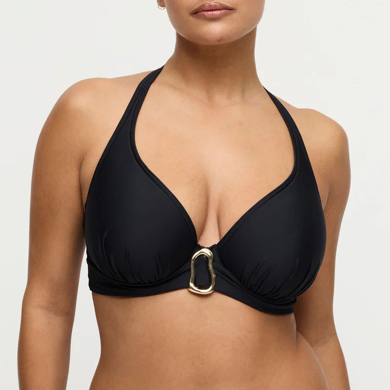 PrimaDonna Swimwear - Uvita Padded Plunge Bikini Top Black