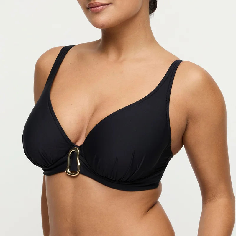 PrimaDonna Swimwear - Uvita Padded Plunge Bikini Top Black
