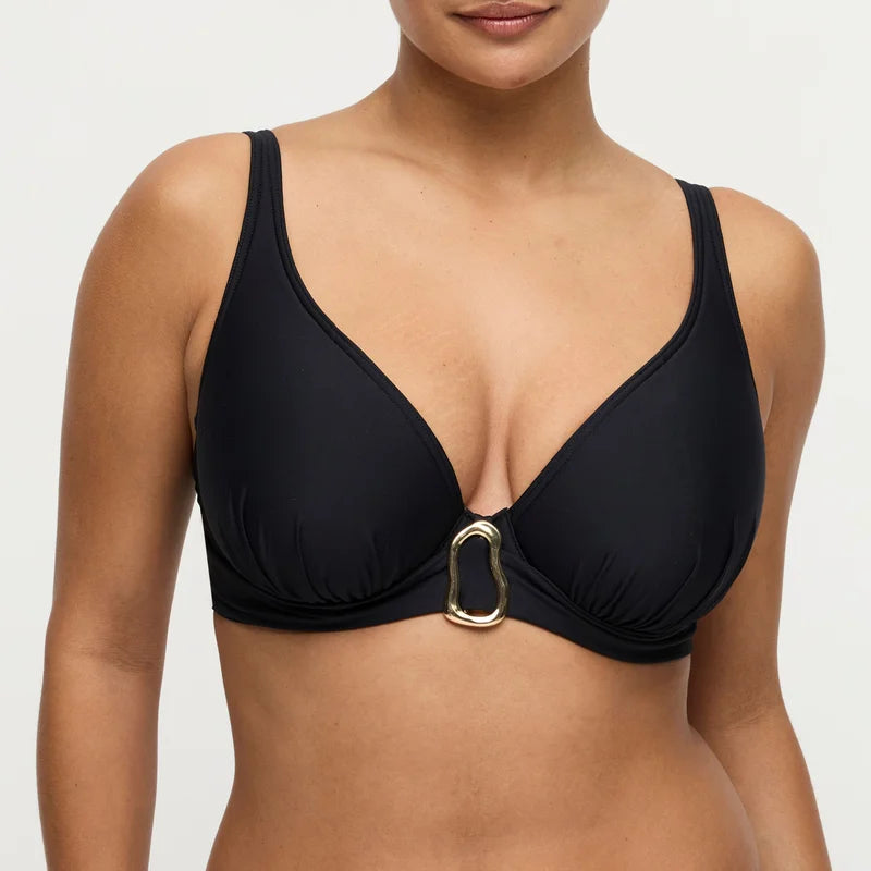 PrimaDonna Swimwear - Uvita Padded Plunge Bikini Top Black