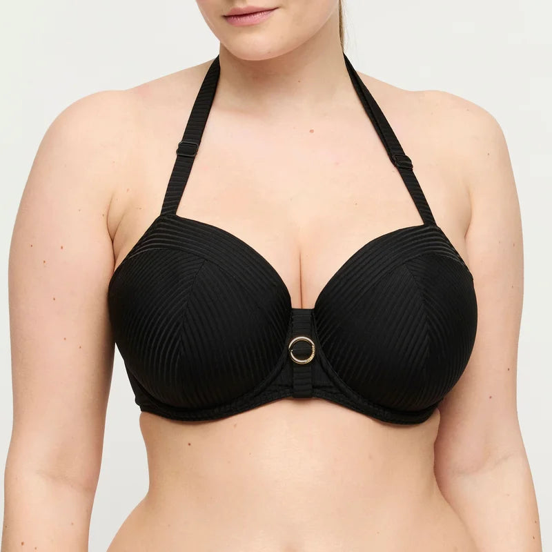 PrimaDonna Swimwear - Delray Padded Balcony Bikini Top Black
